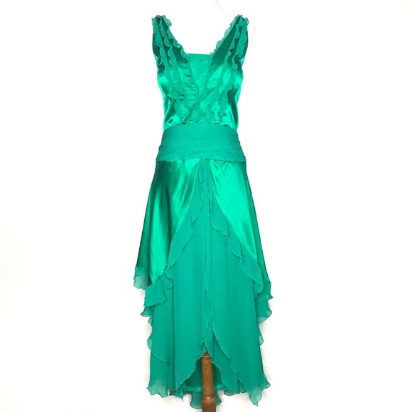 Dolce Jovani Dresses & Skirts - Dolce Jovani Green Silk Evening Gown Dress A170439